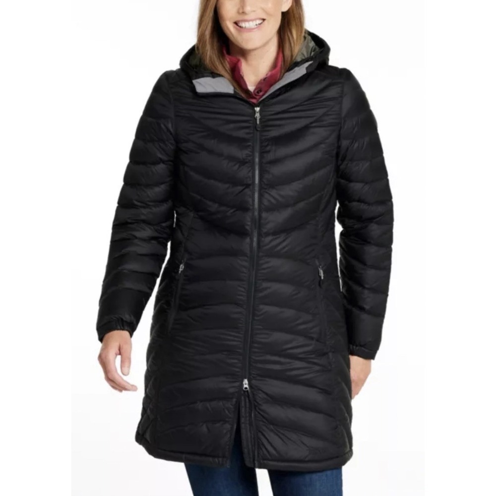 L.L. BEAN Women's MP Ultralight 850 Down Coat Black Gorpcore Puffer Parka Jacket